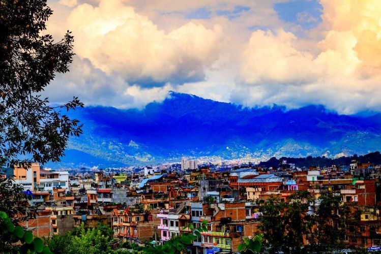 Panoramic view of Kathmandu valley with Himalayan backdrop
