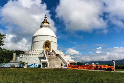 Shanti Stupa overlooking Pokhara city