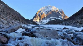 Glacial stream flowing near Mount Kailash along yatra trail