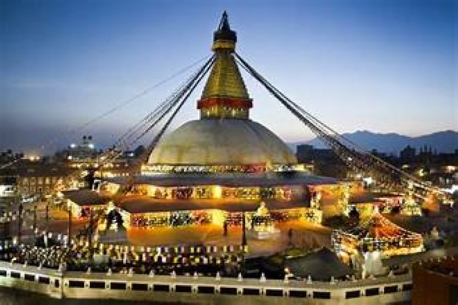 Ancient temple in Kathmandu showcasing rich Nepali architecture